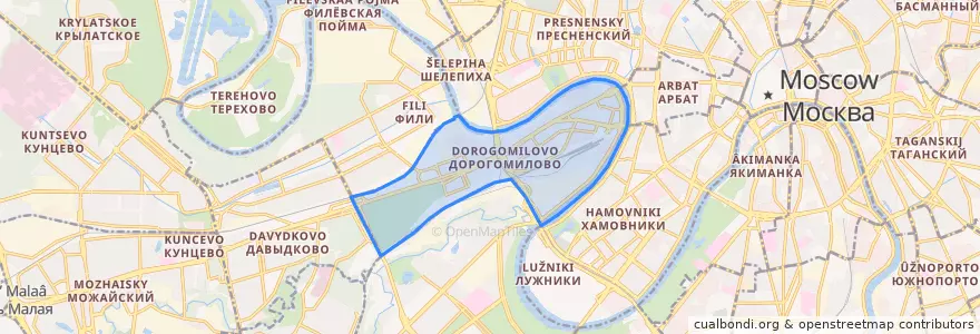 Mapa de ubicacion de район Дорогомилово.