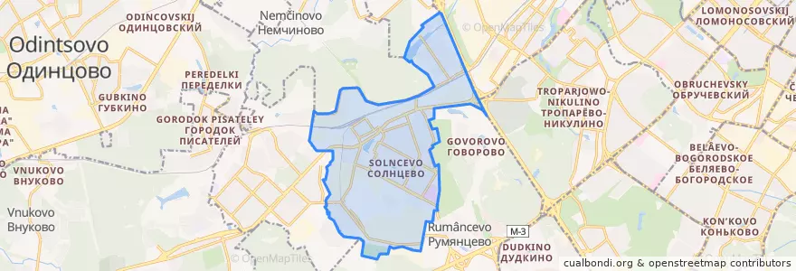 Mapa de ubicacion de Solntsevo District.