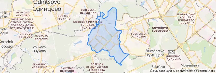 Mapa de ubicacion de район Ново-Переделкино.
