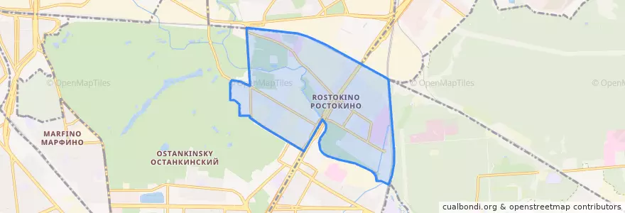 Mapa de ubicacion de Rostokino District.