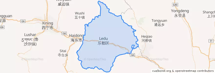Mapa de ubicacion de 乐都区.