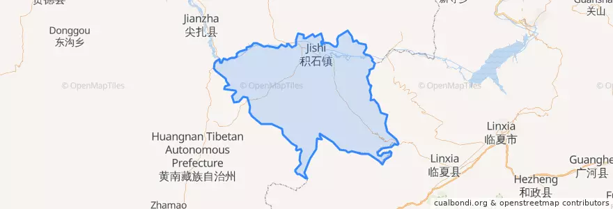 Mapa de ubicacion de Şunhua Salar Özerk İlçesi.