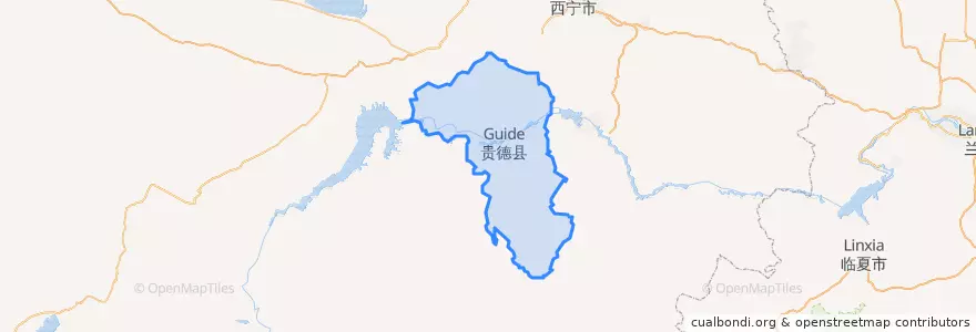 Mapa de ubicacion de ཁྲི་ཀ་རྫོང་ 贵德县.