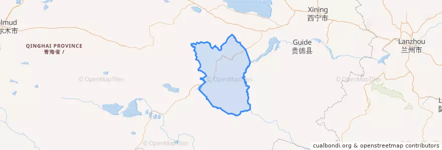 Mapa de ubicacion de བྲག་དཀར་རྫོང 兴海县.