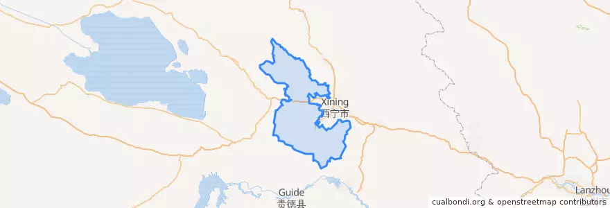 Mapa de ubicacion de 湟中县.