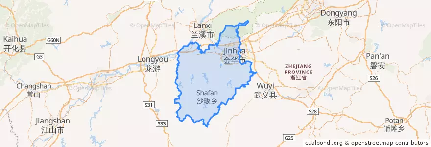 Mapa de ubicacion de 婺城区.