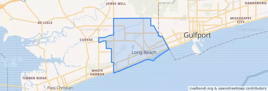 Mapa de ubicacion de Long Beach.