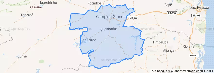 Mapa de ubicacion de Região Metropolitana de Campina Grande.