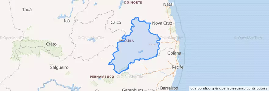 Mapa de ubicacion de Região Geográfica Intermediária de Campina Grande.