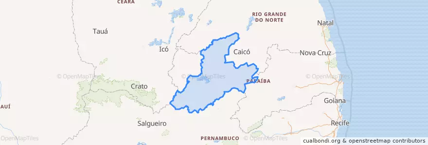 Mapa de ubicacion de Região Geográfica Intermediária de Patos.