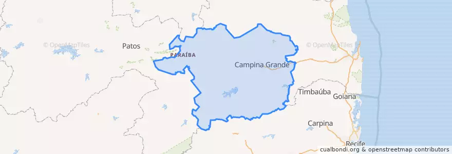 Mapa de ubicacion de Região Geográfica Imediata de Campina Grande.