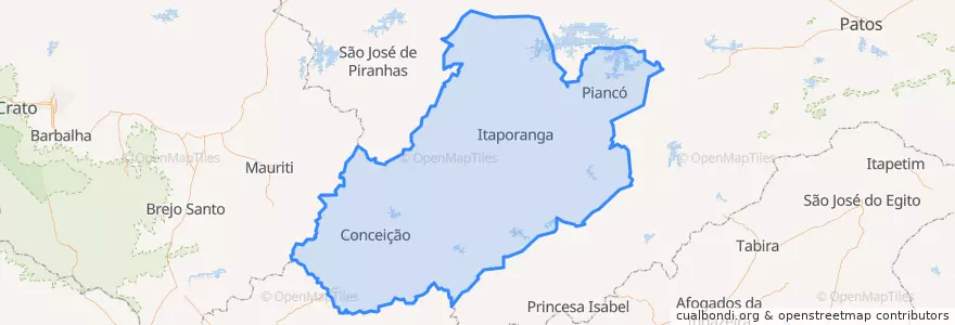 Mapa de ubicacion de Região Geográfica Imediata de Itaporanga.