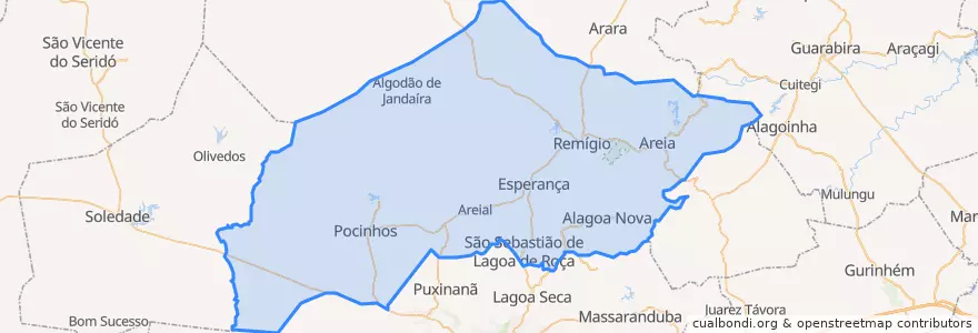 Mapa de ubicacion de Região Metropolitana de Esperança.