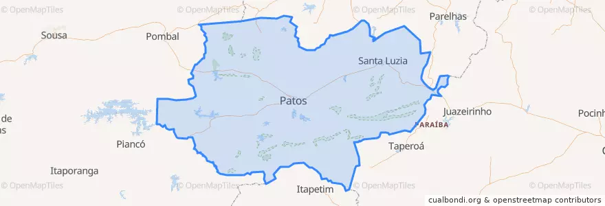Mapa de ubicacion de Região Metropolitana de Patos.