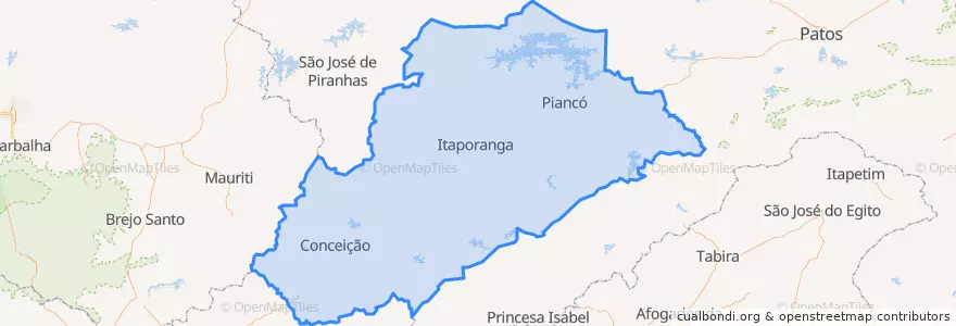 Mapa de ubicacion de Região Metropolitana do Vale do Piancó.