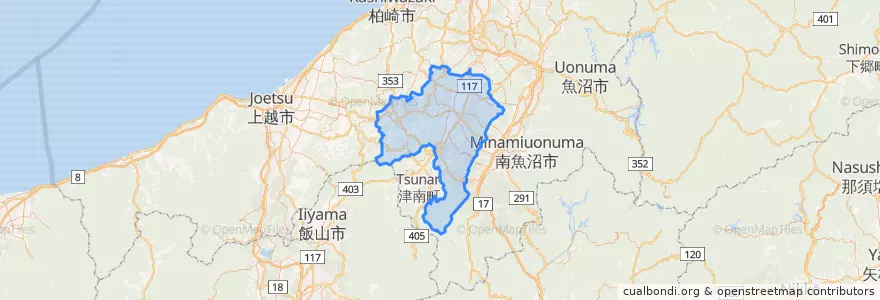 Mapa de ubicacion de Tokamachi.