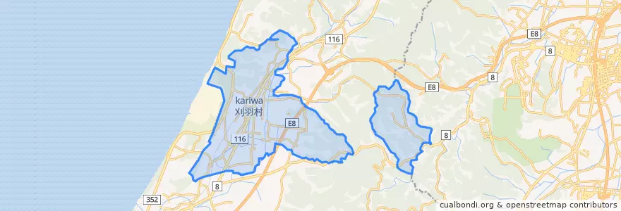 Mapa de ubicacion de Kariwa County.