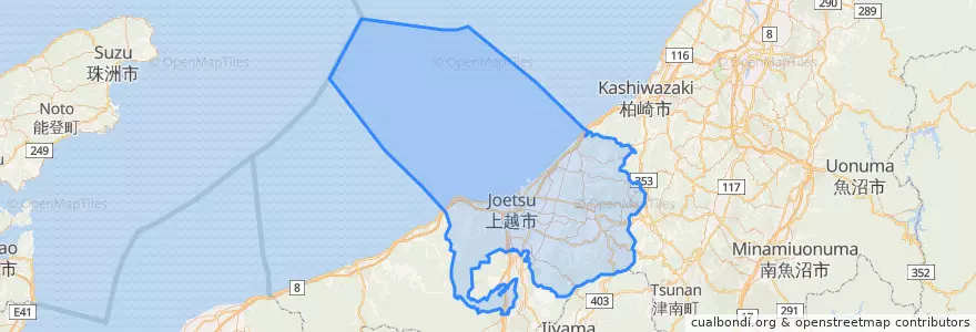 Mapa de ubicacion de Joetsu.