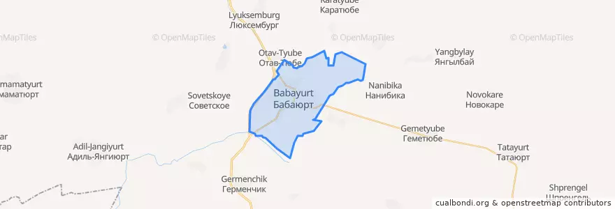 Mapa de ubicacion de сельское поселение Село Бабаюрт.