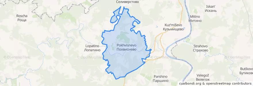 Mapa de ubicacion de сельское поселение Деревня Похвиснево.