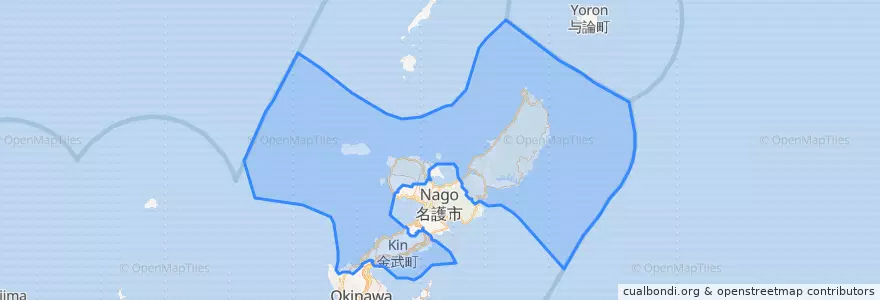 Mapa de ubicacion de 国头郡.