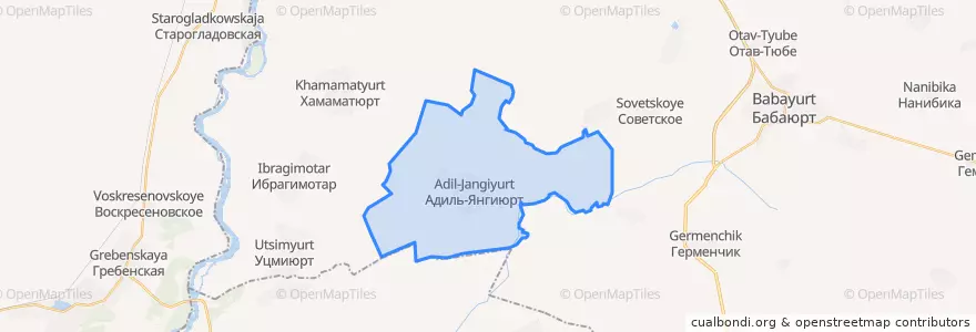 Mapa de ubicacion de сельсовет Адиль-Янгиюртовский.