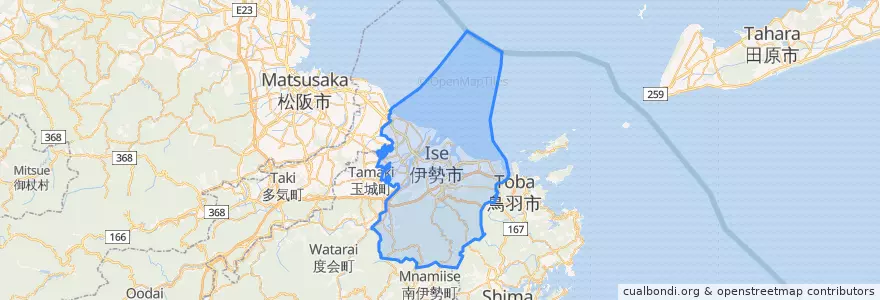 Mapa de ubicacion de 이세시.