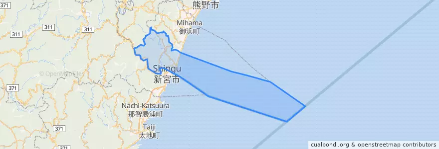 Mapa de ubicacion de 紀宝町.