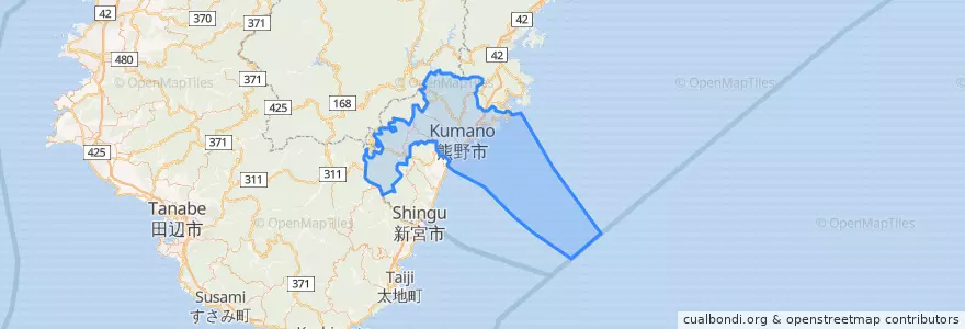 Mapa de ubicacion de Kumano.