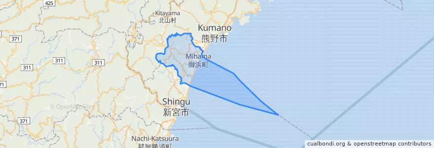 Mapa de ubicacion de 御浜町.