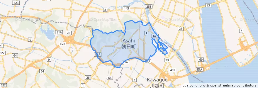 Mapa de ubicacion de Asahi.