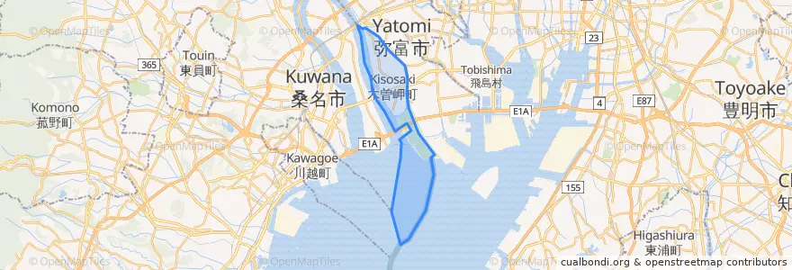 Mapa de ubicacion de 木曽岬町.