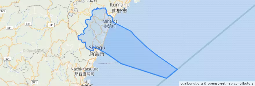 Mapa de ubicacion de 南牟婁郡.