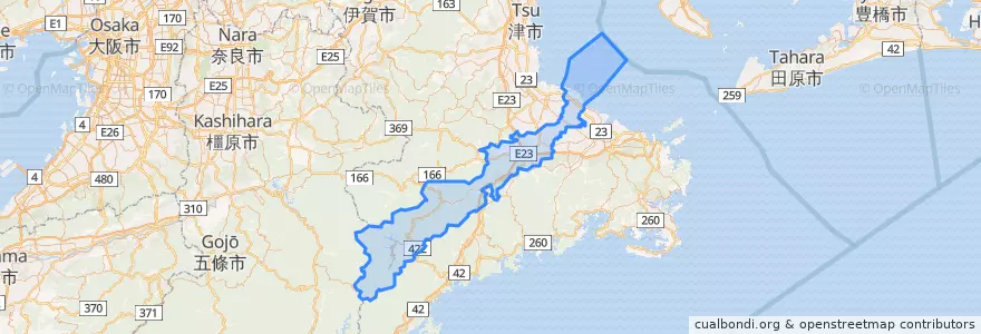 Mapa de ubicacion de 多気郡.