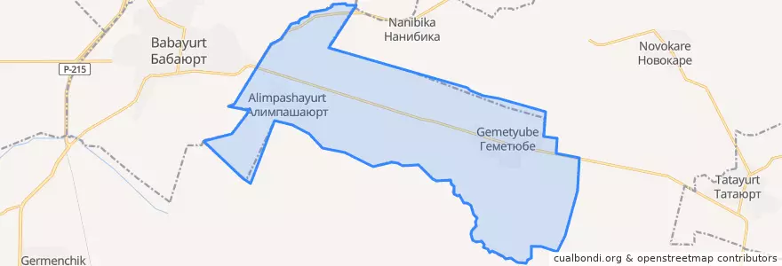 Mapa de ubicacion de сельсовет Геметюбинский.