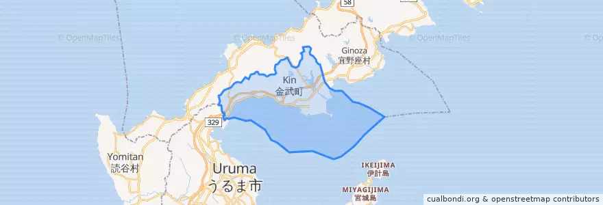 Mapa de ubicacion de 金武町.