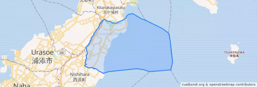 Mapa de ubicacion de 中城村.