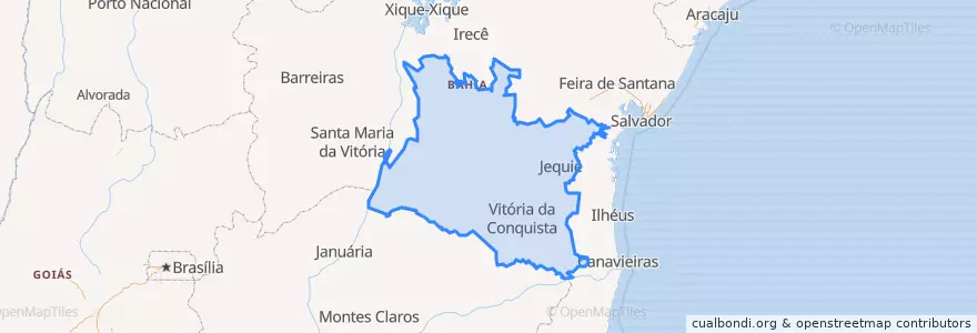 Mapa de ubicacion de Região Geográfica Intermediária de Vitória da Conquista.
