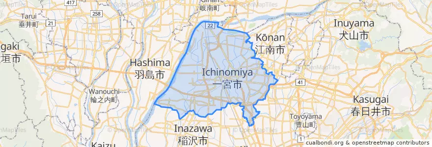 Mapa de ubicacion de 一宮市.