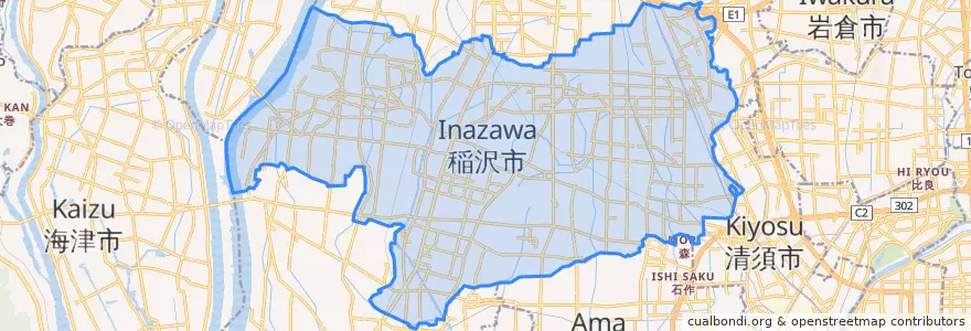 Mapa de ubicacion de Inazawa.