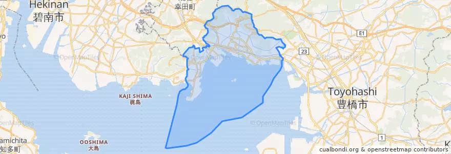 Mapa de ubicacion de 蒲郡市.