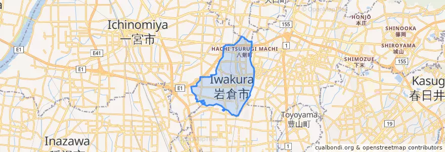 Mapa de ubicacion de 岩倉市.