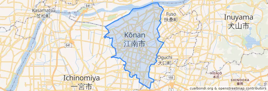 Mapa de ubicacion de 江南市.