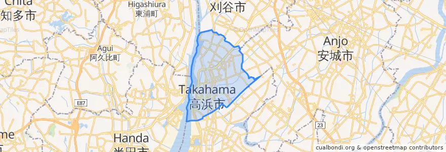 Mapa de ubicacion de 高浜市.