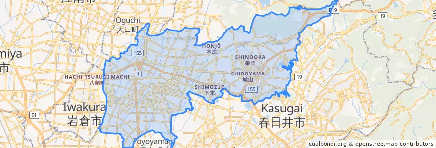 Mapa de ubicacion de Komaki.
