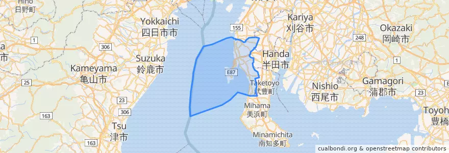 Mapa de ubicacion de 도코나메시.
