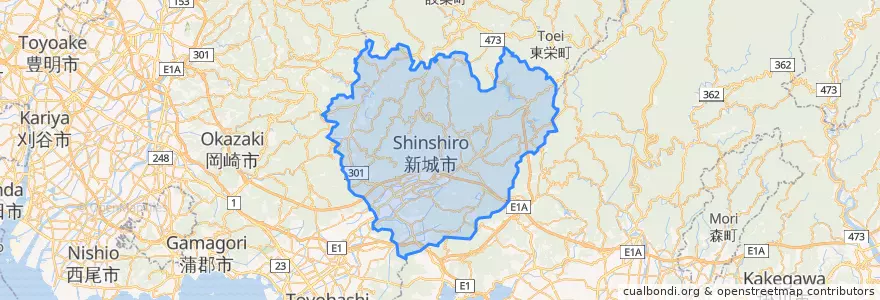 Mapa de ubicacion de Shinshiro.
