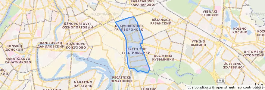 Mapa de ubicacion de район Текстильщики.
