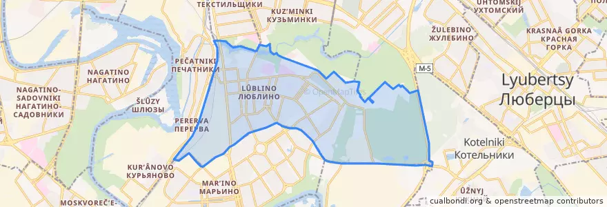 Mapa de ubicacion de район Люблино.