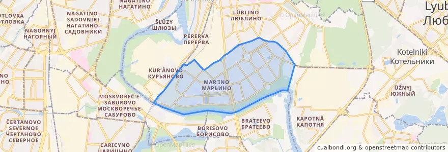 Mapa de ubicacion de район Марьино.